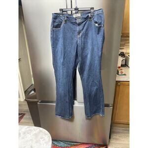 Levis Strauss Signature Jeans Womens Misses 16 Long Blue Stretch Straight Leg